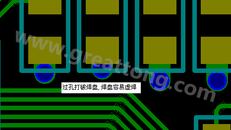 PCB設(shè)計(jì)案例分析：過孔破焊盤，造成SMT虛焊