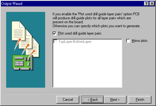 內定值為設計為頂層與底層要鉆孔文件，且為50mil大小的圖形