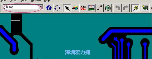 如果圖形像下圖一樣無法顯示鉆孔，只須圖（186）將紅色圈住的活動(dòng)層改為當(dāng)前顯示層即可。