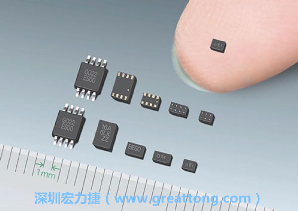 常規(guī)IC與WLP制作的封裝設(shè)計(jì)元件，尺寸有極大的差異，WLP僅需晶粒尺寸就有相同的電氣特性。