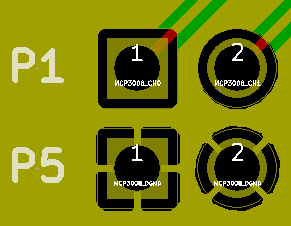TOP層鋪鋪的狀態(tài)，到下方排pad為GND，連接GND Copper zone 都是設定Thermal relief Pad
