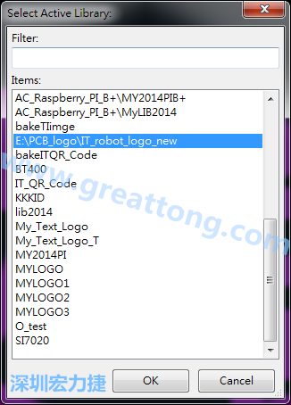 若要存到另外一個library 里， 要點選在File->Current library 重新再選擇Active Library， 就可以點選 File->Save Module in Acitve library 