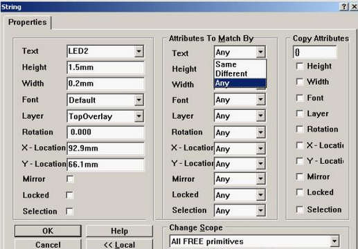 4. 可對字符和阻焊進行適當(dāng)?shù)恼{(diào)整，以方便處理文件和提高效率，字符可以通過Global過濾器設(shè)置條件進行快速調(diào)整不同格式的字符