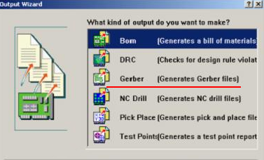 8. 檢查及初步調(diào)整后，按“Q”將單位改為“mil”，按“F、M”轉(zhuǎn)換文件，在彈出的窗口點“Next”進入圖（149），選擇“Gerber”，進入Gerber轉(zhuǎn)換操作，按“Next”進入